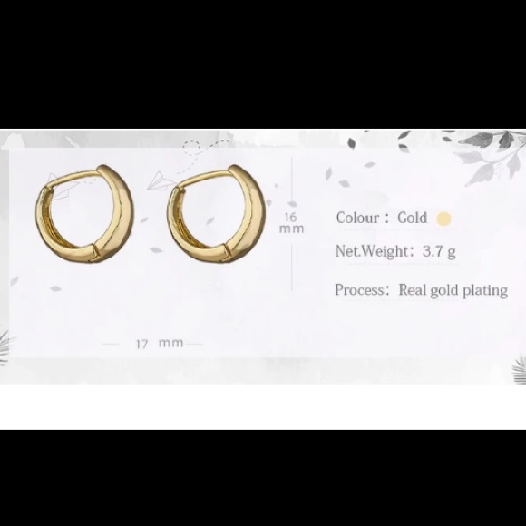 💛18K gold chunky hoop earrings - Picture 3 of 7